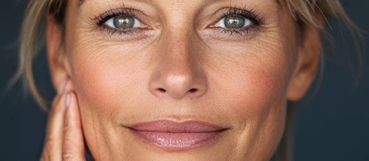 Closeup of mid face area of a model
