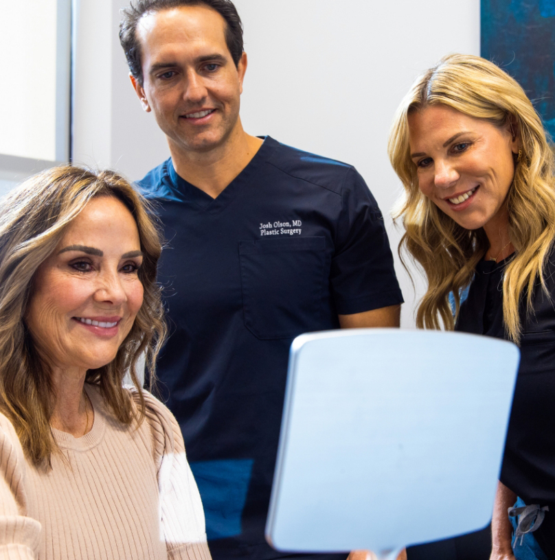 Patient examining results with Dr. Olson