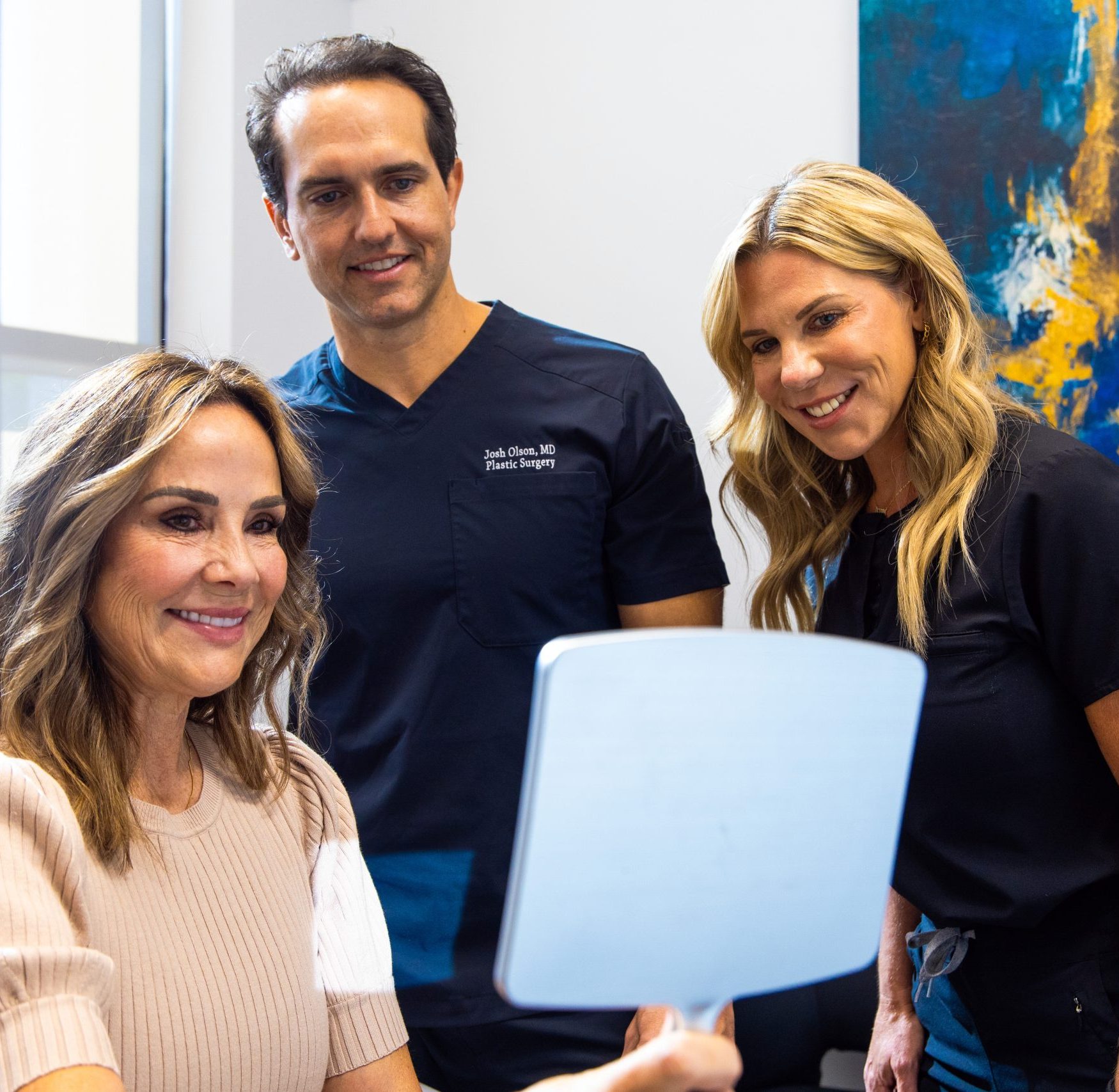 Patient examining results with Dr. Olson