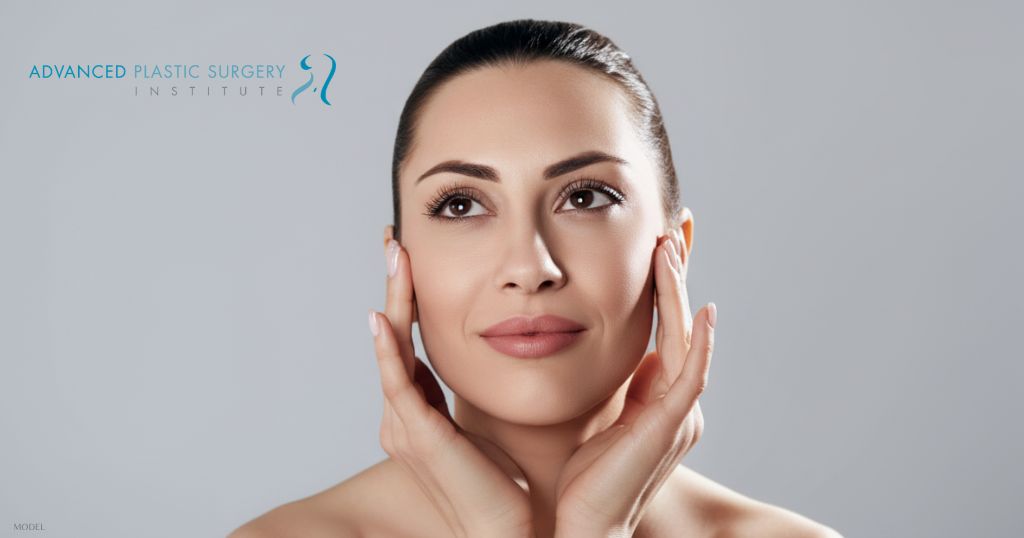 Woman after filler treatments. (Model)